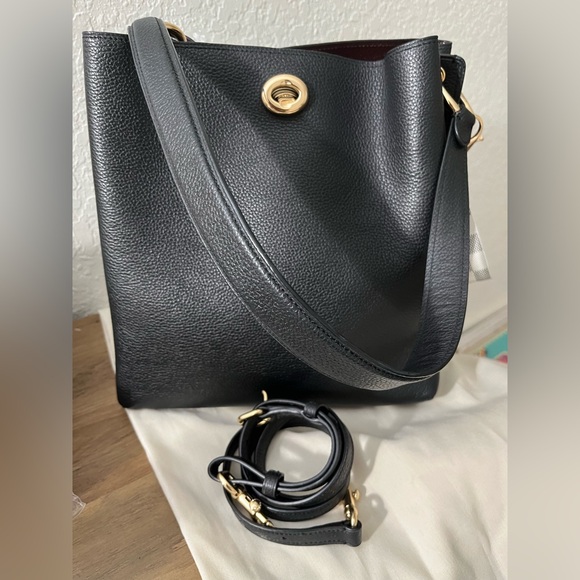 Coach Handbags - Coach Charlie black leather bucket bag